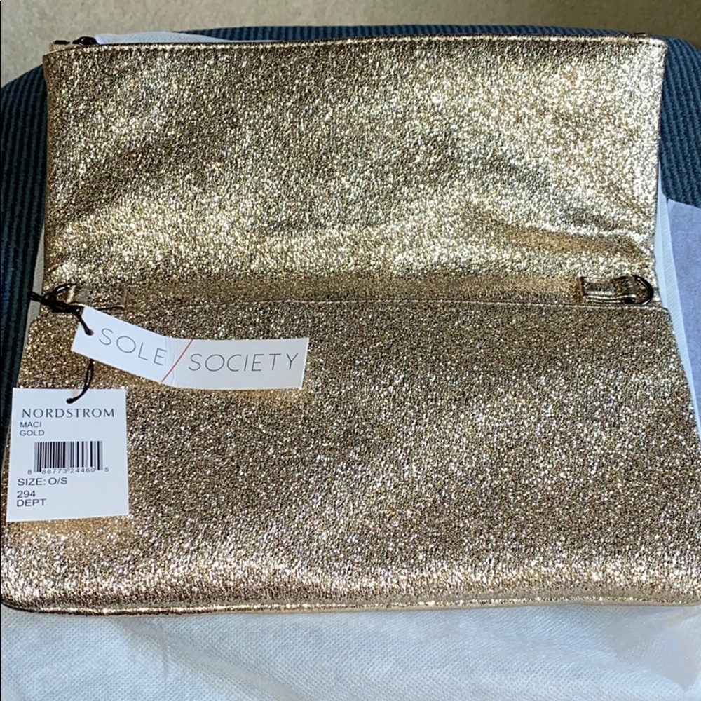 Sole Society Gold Evening Clutch - Picture 2 of 7